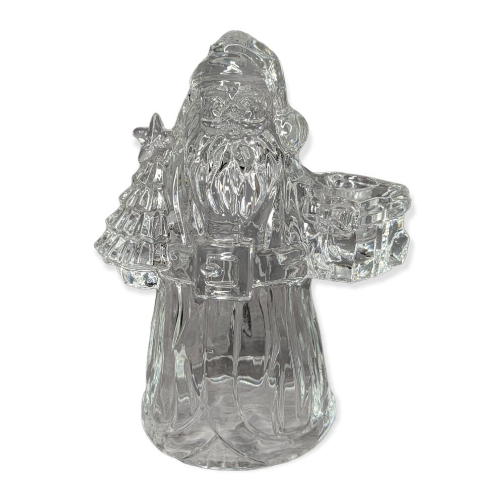 Vintage Imperial Crystal Santa Claus Candleholder